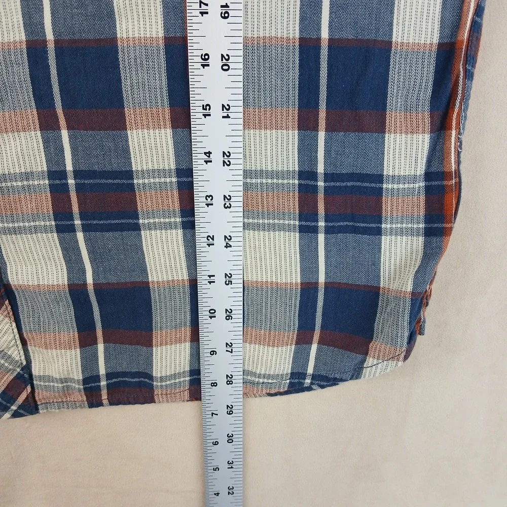 Levis XXL‎ Mens Shirt Lightweight Flannel Western Cowboy Pearl 23x28 Plaid